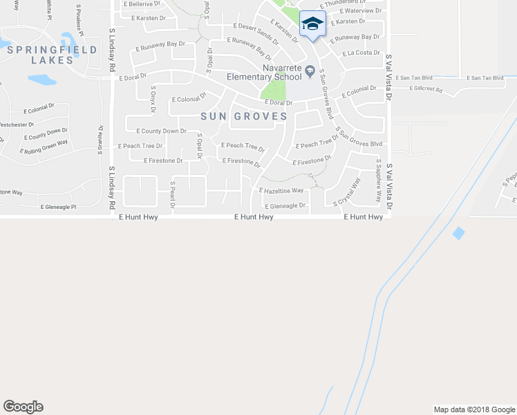 map of restaurants, bars, coffee shops, grocery stores, and more near 6980 South Silver Drive in Chandler
