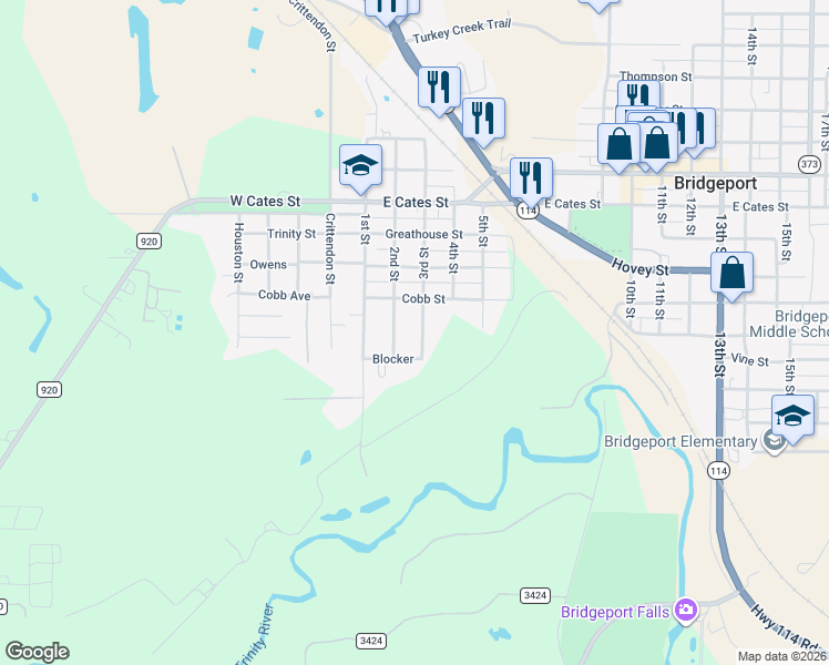 map of restaurants, bars, coffee shops, grocery stores, and more near 712 2nd Street in Bridgeport