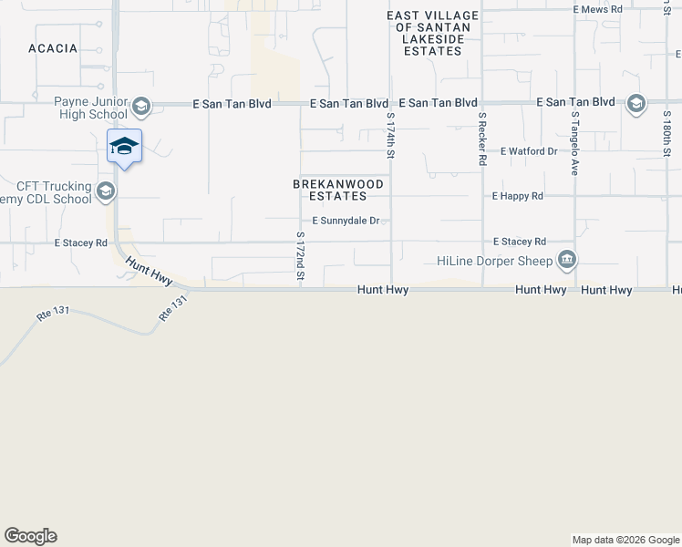map of restaurants, bars, coffee shops, grocery stores, and more near 17211 East Starflower Court in Queen Creek