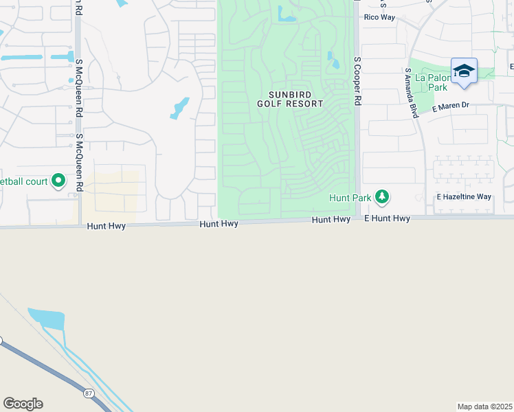 map of restaurants, bars, coffee shops, grocery stores, and more near 1570 East Hazeltine Way in Chandler