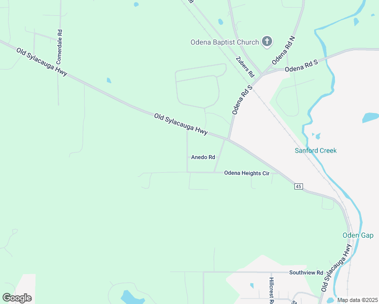 map of restaurants, bars, coffee shops, grocery stores, and more near 550 Odena Heights Circle in Sylacauga
