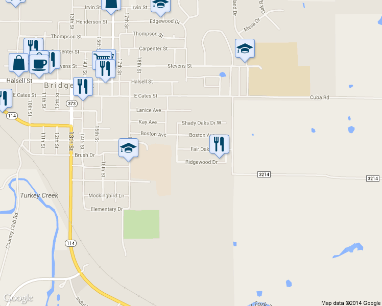 map of restaurants, bars, coffee shops, grocery stores, and more near 2108 Fair Oaks Dr in Bridgeport