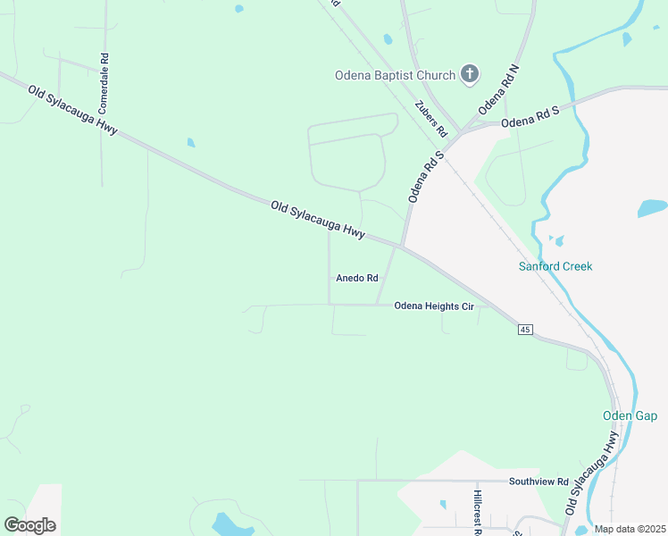 map of restaurants, bars, coffee shops, grocery stores, and more near 550 Odena Heights Circle in Sylacauga