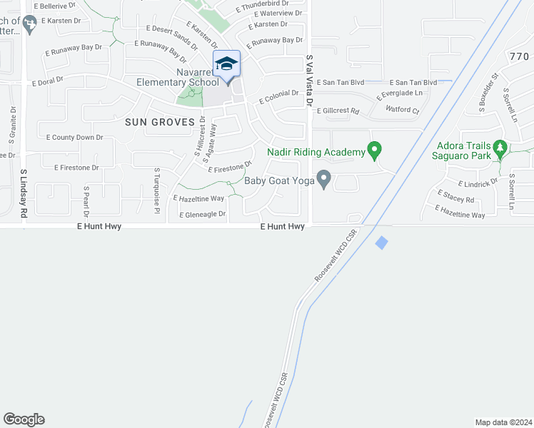 map of restaurants, bars, coffee shops, grocery stores, and more near 4859 East Gleneagle Drive in Chandler
