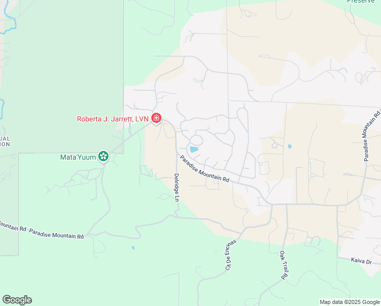 map of restaurants, bars, coffee shops, grocery stores, and more near 18218 Paradise Mountain Road in Valley Center