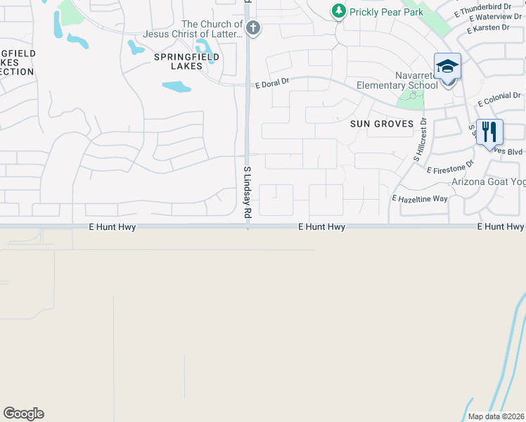 map of restaurants, bars, coffee shops, grocery stores, and more near 4084 East Gleneagle Drive in Chandler