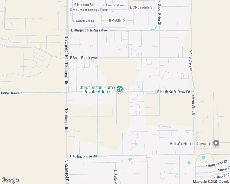 map of restaurants, bars, coffee shops, grocery stores, and more near 4072 East Hash Knife Draw Road in San Tan Valley