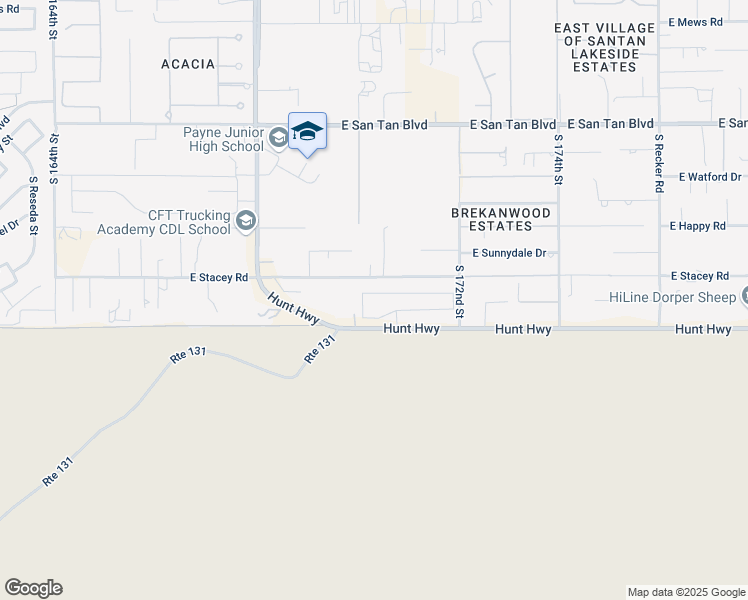 map of restaurants, bars, coffee shops, grocery stores, and more near 3429 East Hazeltine Way in Queen Creek