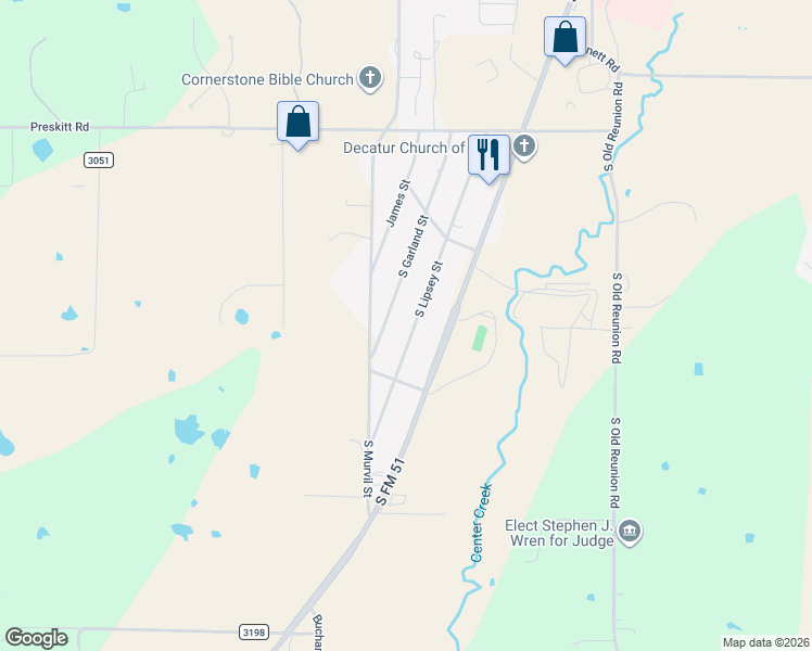 map of restaurants, bars, coffee shops, grocery stores, and more near 3108 South Lipsey Street in Decatur