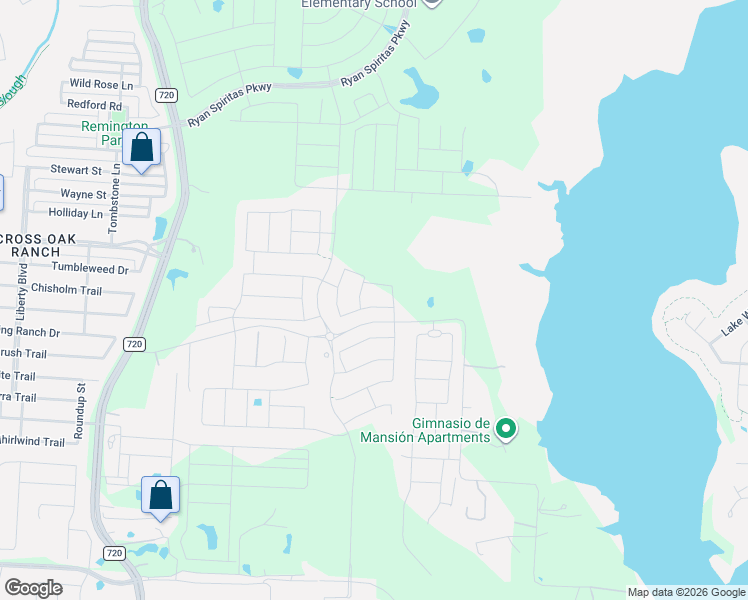 map of restaurants, bars, coffee shops, grocery stores, and more near 428 Desert Willow Drive in Little Elm