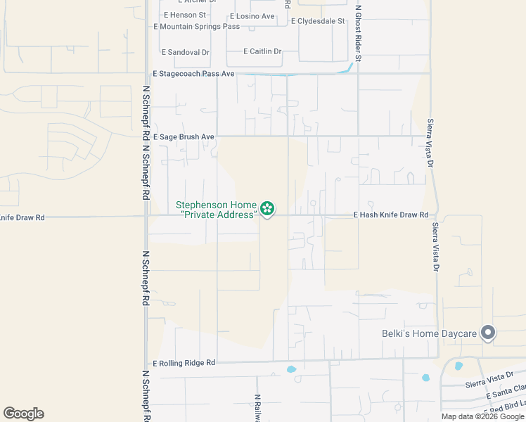 map of restaurants, bars, coffee shops, grocery stores, and more near 4072 East Hash Knife Draw Road in San Tan Valley