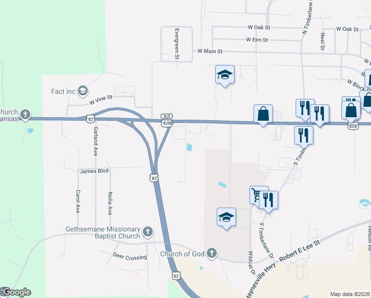 map of restaurants, bars, coffee shops, grocery stores, and more near Beverly Drive in El Dorado