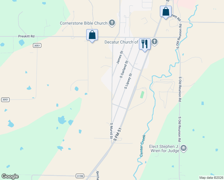 map of restaurants, bars, coffee shops, grocery stores, and more near 3109 South Murvil Street in Decatur