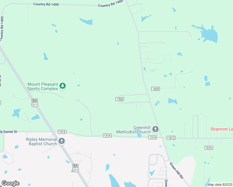 map of restaurants, bars, coffee shops, grocery stores, and more near 305 County Road 1520 in Mount Pleasant