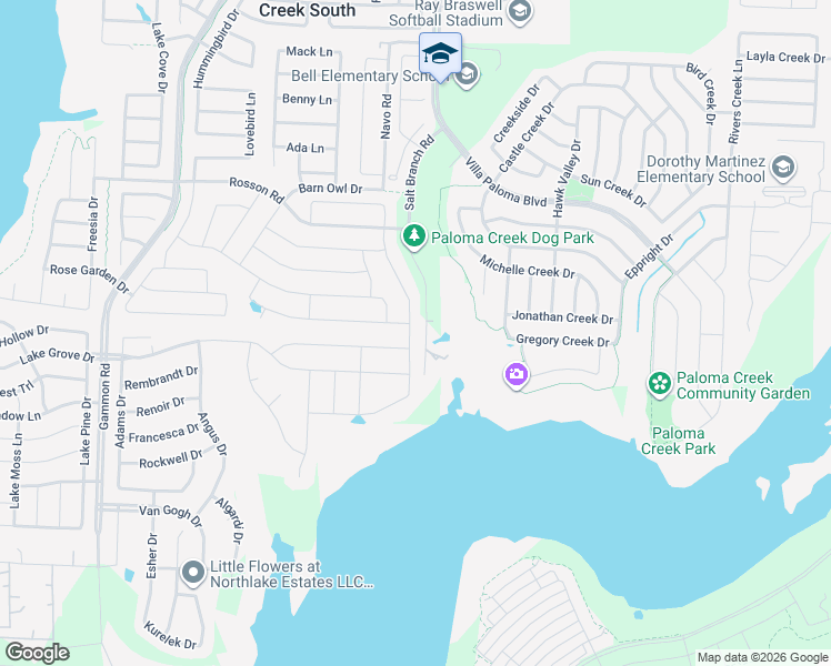 map of restaurants, bars, coffee shops, grocery stores, and more near 1509 Roadrunner Drive in Little Elm