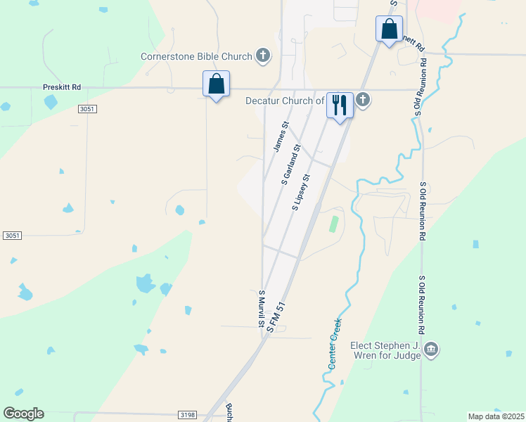 map of restaurants, bars, coffee shops, grocery stores, and more near 3101 South Murvil Street in Decatur