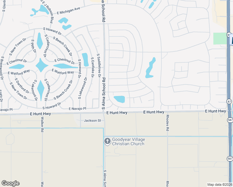 map of restaurants, bars, coffee shops, grocery stores, and more near 10433 Sunnydale Drive in Sun Lakes