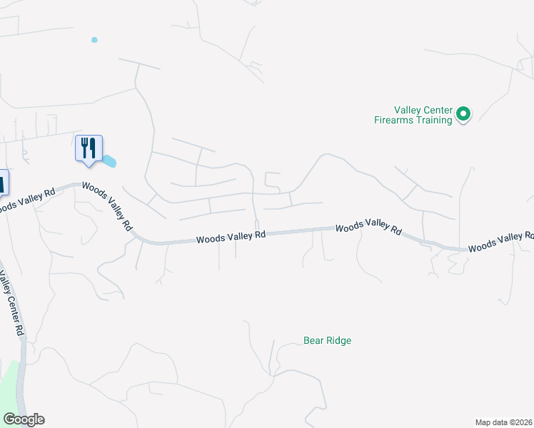 map of restaurants, bars, coffee shops, grocery stores, and more near 14505 Cypress Point Tr in Valley Center
