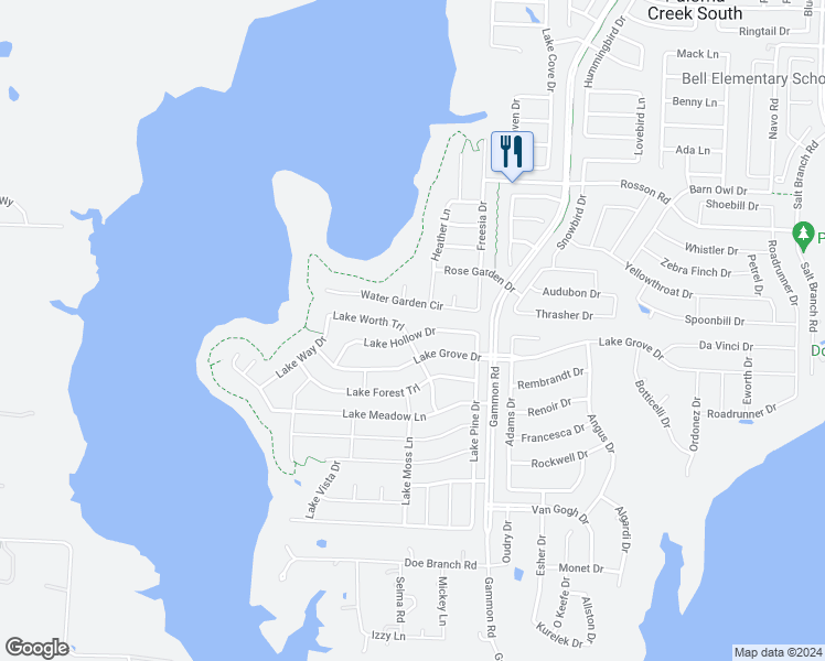 map of restaurants, bars, coffee shops, grocery stores, and more near 941 Lake Worth Trail in Little Elm