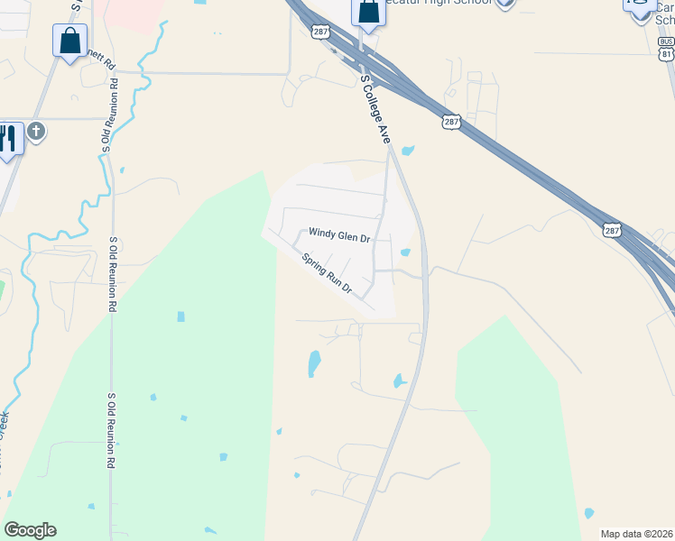 map of restaurants, bars, coffee shops, grocery stores, and more near 3024 Treasure View Drive in Decatur