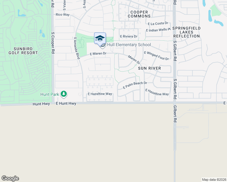 map of restaurants, bars, coffee shops, grocery stores, and more near 2460 East Hazeltine Way in Chandler