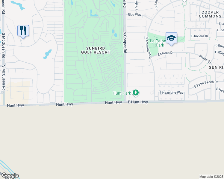 map of restaurants, bars, coffee shops, grocery stores, and more near 1892 East Gleneagle Drive in Chandler