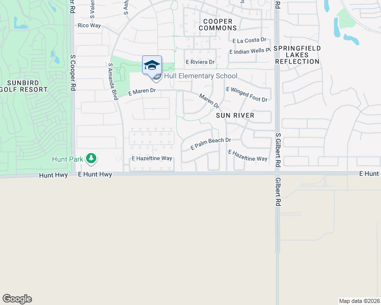 map of restaurants, bars, coffee shops, grocery stores, and more near 2561 East Palm Beach Drive in Chandler