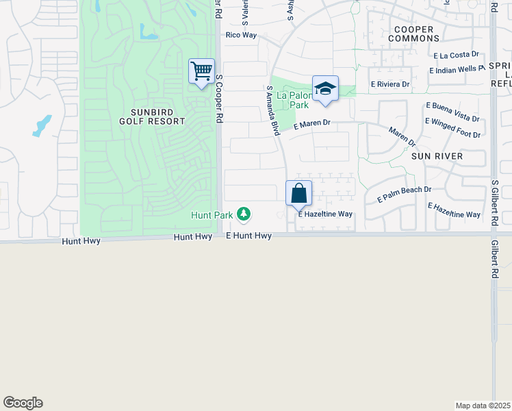 map of restaurants, bars, coffee shops, grocery stores, and more near 2141 East Palm Beach Drive in Chandler