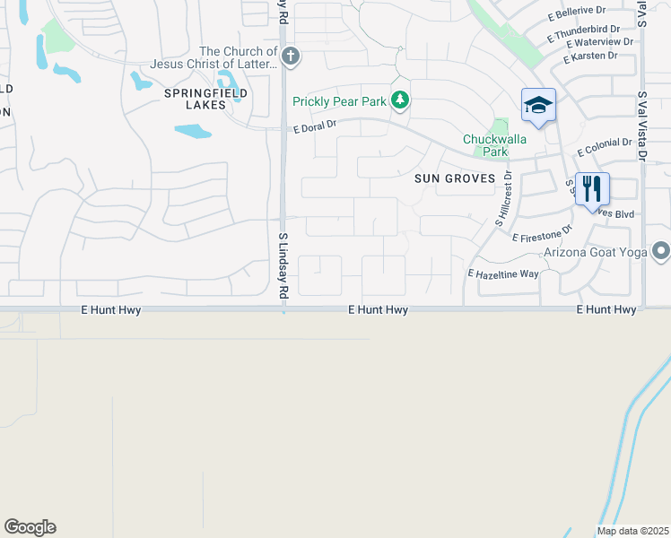 map of restaurants, bars, coffee shops, grocery stores, and more near 4162 East Palm Beach Drive in Chandler