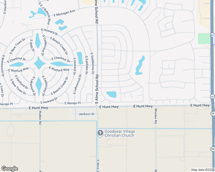 map of restaurants, bars, coffee shops, grocery stores, and more near 10430 East Sunnydale Drive in Sun Lakes