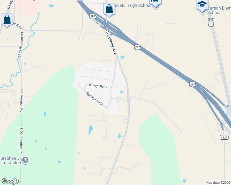 map of restaurants, bars, coffee shops, grocery stores, and more near 3001 South College Avenue in Decatur