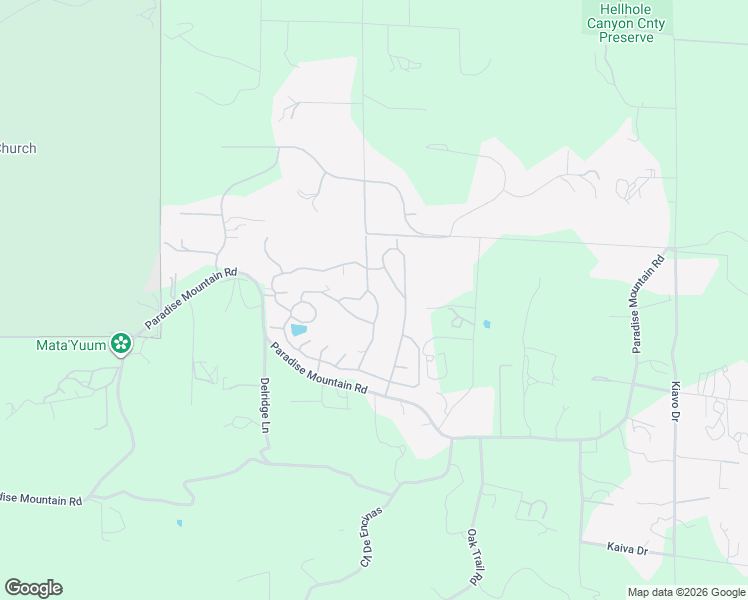 map of restaurants, bars, coffee shops, grocery stores, and more near 18218 Paradise Mountain Road in Valley Center