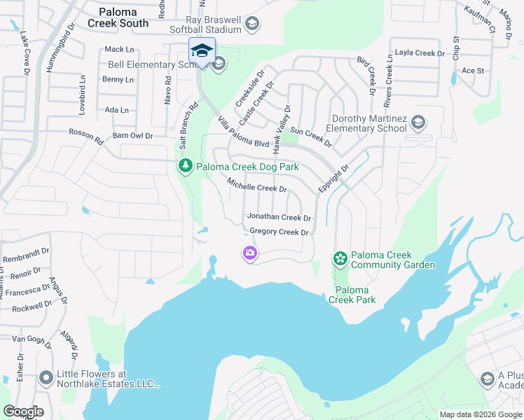 map of restaurants, bars, coffee shops, grocery stores, and more near 1424 Samantha Creek in Little Elm