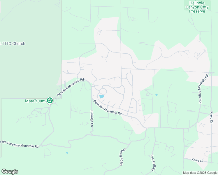map of restaurants, bars, coffee shops, grocery stores, and more near 18218 Paradise Mountain Road in Valley Center