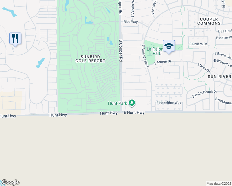 map of restaurants, bars, coffee shops, grocery stores, and more near 1936 East Lindrick Drive in Chandler