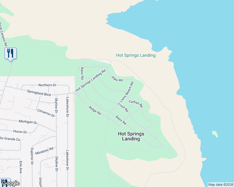 map of restaurants, bars, coffee shops, grocery stores, and more near 507 Catfish Road in Elephant Butte