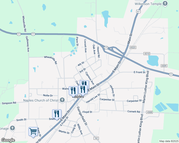map of restaurants, bars, coffee shops, grocery stores, and more near 105 Locust Avenue in Naples