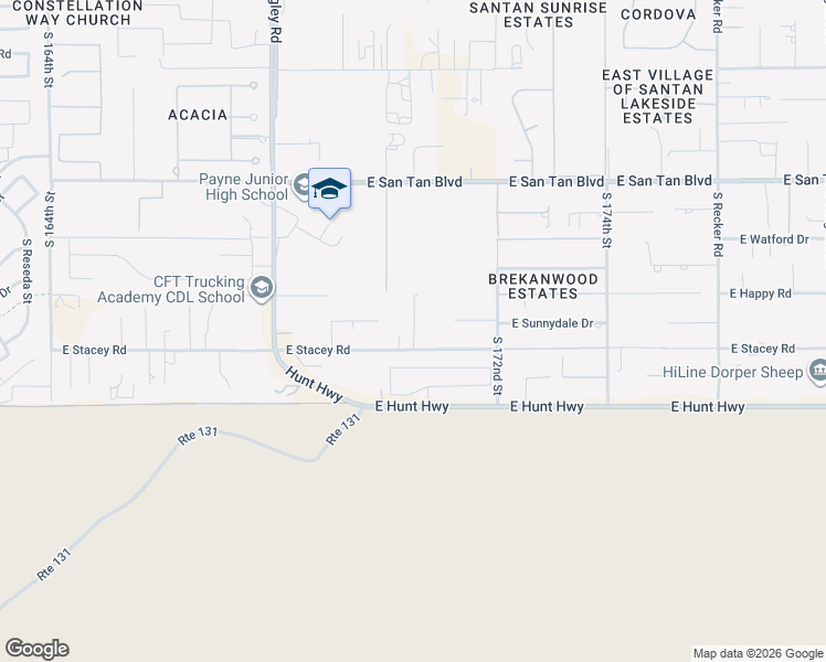 map of restaurants, bars, coffee shops, grocery stores, and more near 26423 East Mews Road in Queen Creek