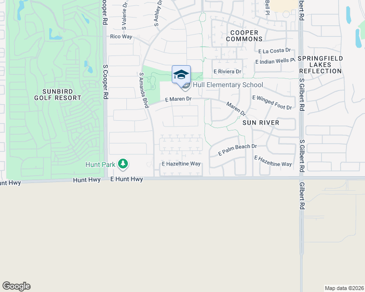 map of restaurants, bars, coffee shops, grocery stores, and more near 2354 East Palm Beach Drive in Chandler