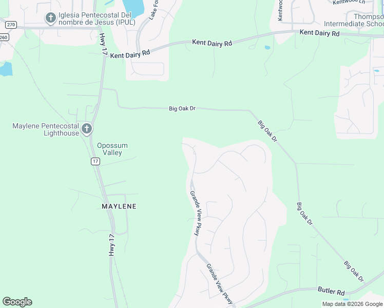 map of restaurants, bars, coffee shops, grocery stores, and more near 275 Grande View Parkway in Alabaster