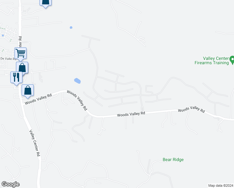 map of restaurants, bars, coffee shops, grocery stores, and more near 14241 Coeur D Alene Court in Valley Center
