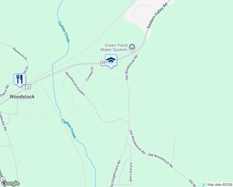 map of restaurants, bars, coffee shops, grocery stores, and more near 103 Carriage Lane in Woodstock