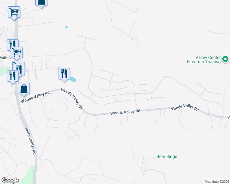map of restaurants, bars, coffee shops, grocery stores, and more near 14249 Coeur D Alene Court in Valley Center