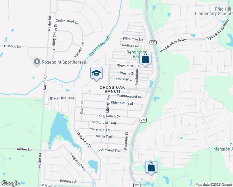 map of restaurants, bars, coffee shops, grocery stores, and more near in Denton County