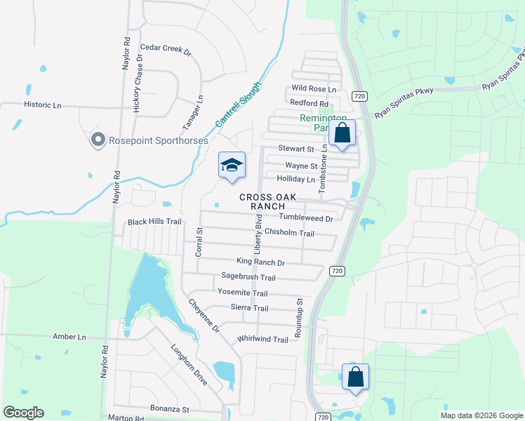 map of restaurants, bars, coffee shops, grocery stores, and more near in Denton County