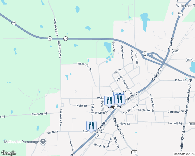 map of restaurants, bars, coffee shops, grocery stores, and more near 111 Wheatville Road in Naples