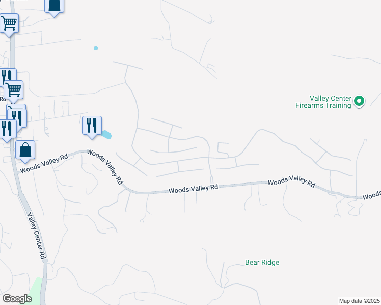 map of restaurants, bars, coffee shops, grocery stores, and more near 14273 Coeur D Alene Court in Valley Center