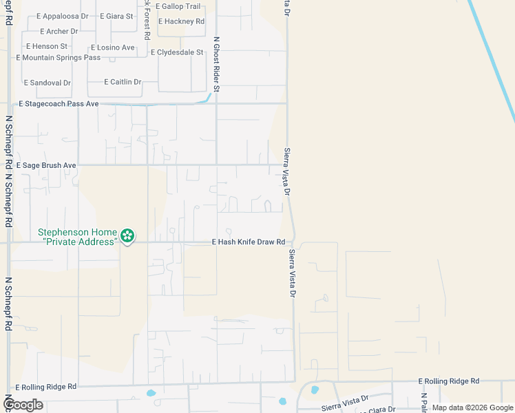 map of restaurants, bars, coffee shops, grocery stores, and more near 4890 East Buckboard Way in Queen Creek