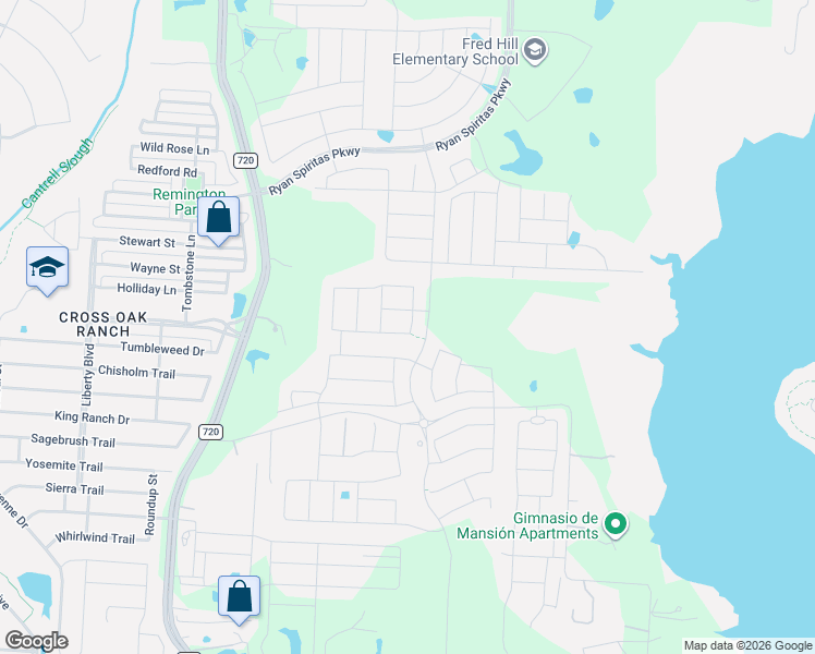 map of restaurants, bars, coffee shops, grocery stores, and more near 352 Oak Hollow Way in Little Elm