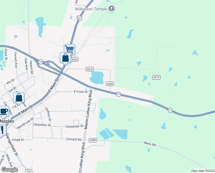 map of restaurants, bars, coffee shops, grocery stores, and more near 204 CJ Wise Parkway in Naples